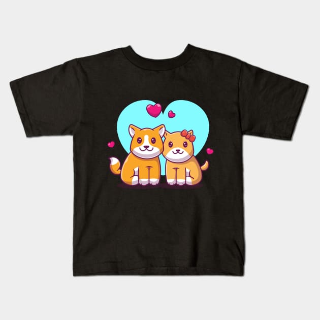 Couple of dog cartoon Kids T-Shirt by Catalyst Labs